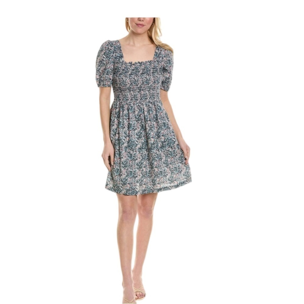 Michael Stars Jude Mini Smocked Puff Sleeve Floral Dress NWT Size SP